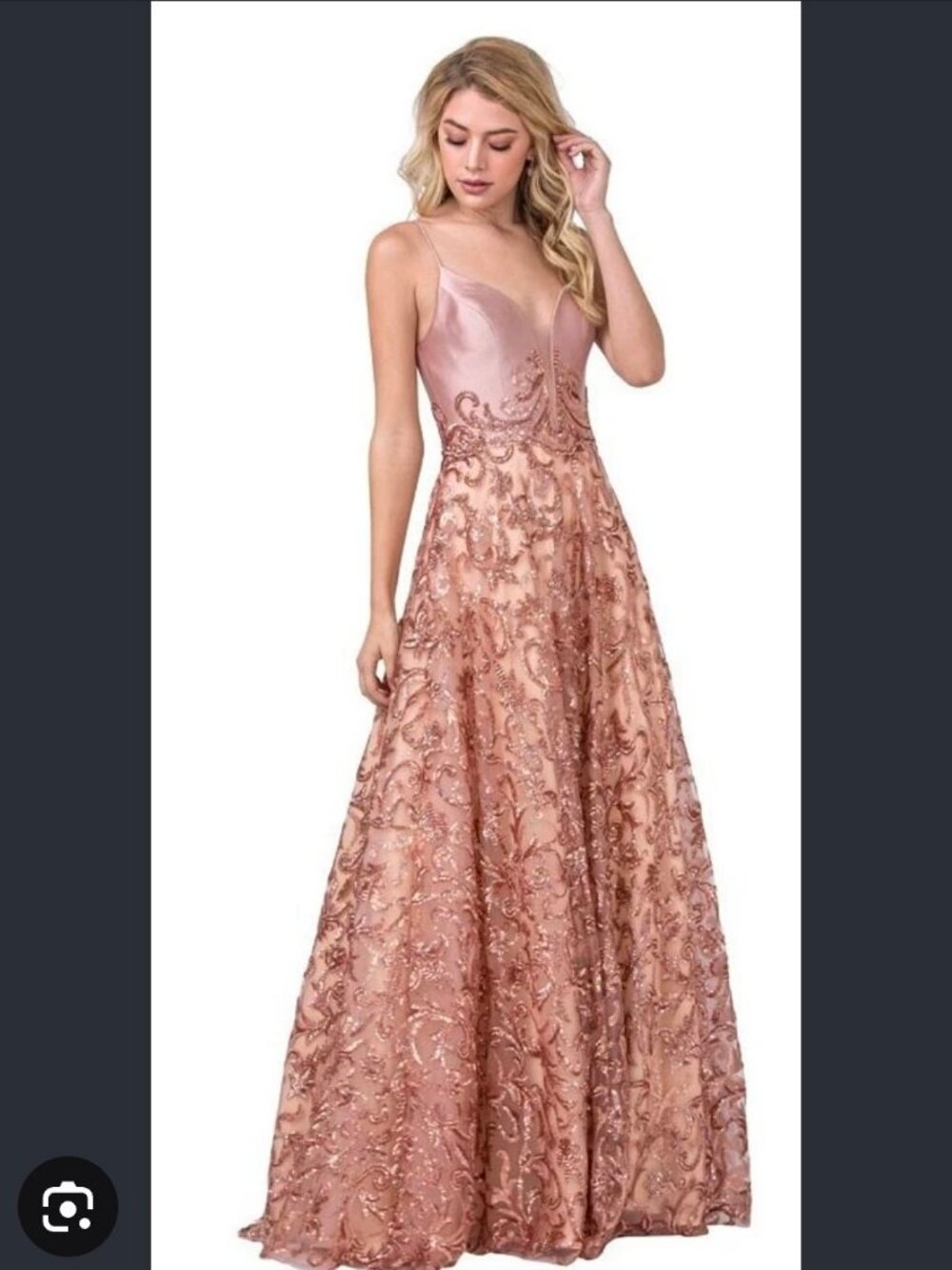 Size M Aspeed Rose Gold Sequin Evening Gown NWT